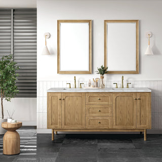 James Martin VanitiesLaurent 72" Double Vanity, Light Natural Oak w/ 3 CM Victorian Silver Top545 - V72 - LNO - 3VSLAloha Habitat