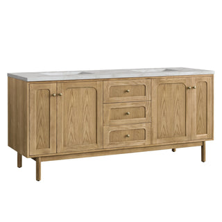 James Martin VanitiesLaurent 72" Double Vanity, Light Natural Oak w/ 3 CM Victorian Silver Top545 - V72 - LNO - 3VSLAloha Habitat
