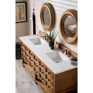 James Martin VanitiesMalibu 72" Double Vanity, Honey Alder w/ 3 CM White Zeus Quartz Top500 - V72 - HON - 3WZAloha Habitat