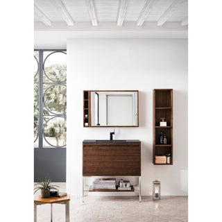 James Martin VanitiesMilan 35.4" Square Cube Mirror, Mid - Century Walnut803 - M35.4 - WLTAloha Habitat