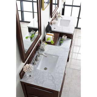 James MartinDe Soto 94" Double Vanity Set - Burnished Mahogany with 3 CM Stone Top825-V94-BNM-DU-CARAloha Habitat