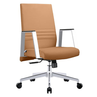 LeisureModAleen Office Chair in Upholstered Leather and Iron Frame with Swivel and TiltAO19LBRLAloha Habitat