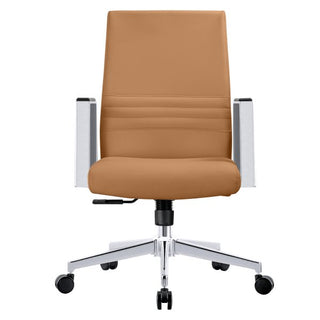 LeisureModAleen Office Chair in Upholstered Leather and Iron Frame with Swivel and TiltAO19LBRLAloha Habitat