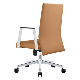 LeisureModAleen Office Chair in Upholstered Leather and Iron Frame with Swivel and TiltAO19LBRLAloha Habitat