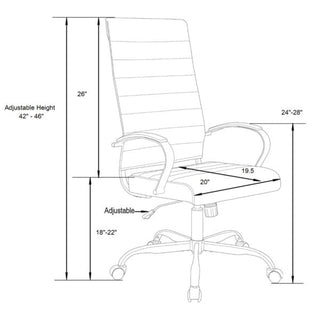 LeisureModLeisureMod | Benmar High-Back Leather Office Chair With Gold Frame | BOTG19BOTG19BLLAloha Habitat