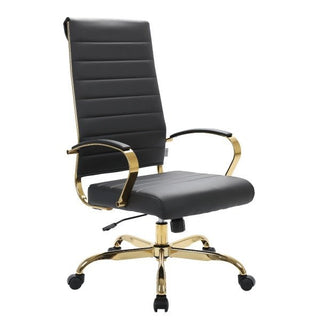 LeisureModLeisureMod | Benmar High-Back Leather Office Chair With Gold Frame | BOTG19BOTG19BLLAloha Habitat