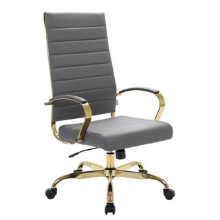 LeisureModLeisureMod | Benmar High-Back Leather Office Chair With Gold Frame | BOTG19BOTG19GRLAloha Habitat