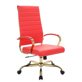 LeisureModLeisureMod | Benmar High-Back Leather Office Chair With Gold Frame | BOTG19BOTG19RLAloha Habitat