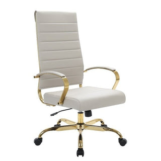 LeisureModLeisureMod | Benmar High-Back Leather Office Chair With Gold Frame | BOTG19BOTG19TLAloha Habitat