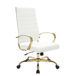 LeisureModLeisureMod | Benmar High-Back Leather Office Chair With Gold Frame | BOTG19BOTG19WLAloha Habitat