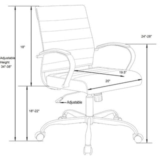 LeisureModLeisureMod | Benmar Home Leather Office Chair With Gold Frame | BOG19BOG19BLLAloha Habitat