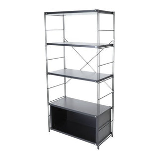 LeisureModLeisureMod | Brentwood Etagere Bookcase with Black Powder Coated Steel Frame and Melamine Board Shelves | BBBL-65BBBL-65BLAloha Habitat