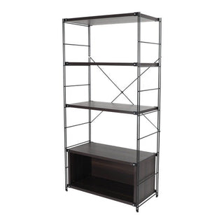 LeisureModLeisureMod | Brentwood Etagere Bookcase with Black Powder Coated Steel Frame and Melamine Board Shelves | BBBL-65BBBL-65DWAloha Habitat