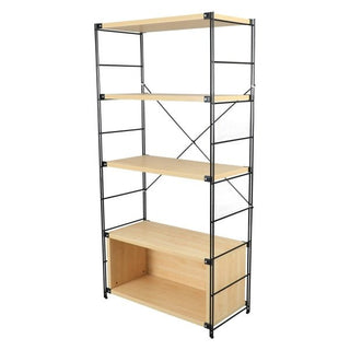 LeisureModLeisureMod | Brentwood Etagere Bookcase with Black Powder Coated Steel Frame and Melamine Board Shelves | BBBL-65BBBL-65NWAloha Habitat