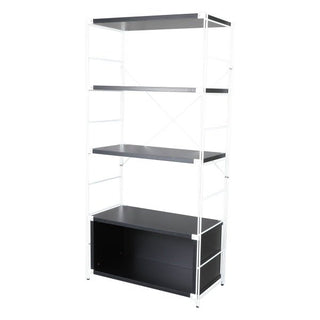 LeisureModLeisureMod | Brentwood Etagere Bookcase with White Powder Coated Steel Frame and Melamine Board Shelves | BBW-65DWBBW-65BLAloha Habitat