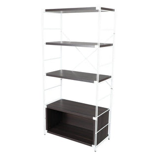 LeisureModLeisureMod | Brentwood Etagere Bookcase with White Powder Coated Steel Frame and Melamine Board Shelves | BBW-65DWBBW-65DWAloha Habitat