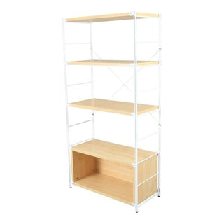 LeisureModLeisureMod | Brentwood Etagere Bookcase with White Powder Coated Steel Frame and Melamine Board Shelves | BBW-65DWBBW-65NWAloha Habitat