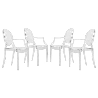 LeisureModLeisureMod | Carroll Modern Acrylic Dining Side Chair, Set of 4 | GC22CL4GC22CL4Aloha Habitat