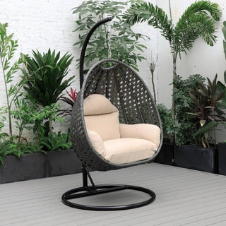 LeisureModLeisureMod | Charcoal Wicker Hanging Egg Swing Chair | ESCCH-40ESCCH-40BGAloha Habitat