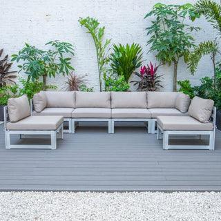 LeisureModLeisureMod | Chelsea 6-Piece Patio Sectional Weathered Grey Aluminum With Cushions | CSWGR-6CSWGR-6BGAloha Habitat