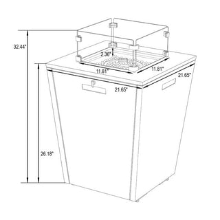LeisureModLeisureMod | Chelsea Aluminum Patio Modern Propane Fire Pit Side Table | CF21CF21BLAloha Habitat