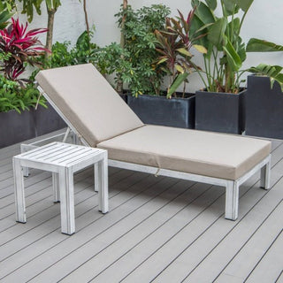 LeisureModLeisureMod | Chelsea Modern Outdoor Weathered Grey Chaise Lounge Chair Set of 2 With Side Table & Cushions | CLTWGR-77CLTWGR-77BGAloha Habitat