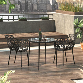LeisureModLeisureMod | Devon Tree Design Glass Top Aluminum Base Indoor Outdoor Bistro Dining Table | DT31WDT31BLAloha Habitat