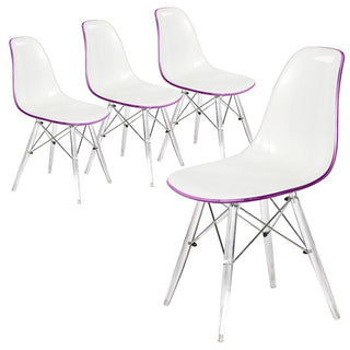 LeisureModLeisureMod | Dover Molded Side Chair with Acrylic Base, Set of 4 | EPC19WR4EPC19WPR4Aloha Habitat