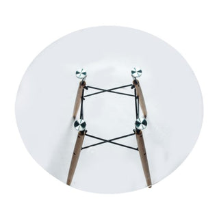 LeisureModLeisureMod | Dover Round Glass Top Dining Table W/ Natural Wood Eiffel Base | EP47CLTREP47CLTRAloha Habitat