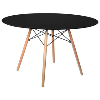 LeisureModLeisureMod | Dover Round Wooden Top Dining Table W/ Natural Wood Eiffel Base | EP47REP47BLTRAloha Habitat