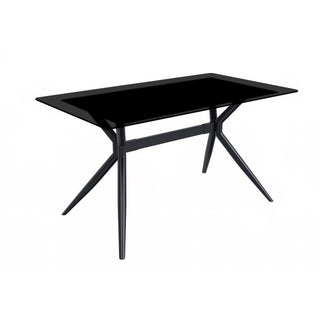 LeisureModLeisureMod | Elega Series Black Stainless Steel Dining Table 55 With Sintered Stone Top | ETBL-55ETBL-55BL-GAloha Habitat