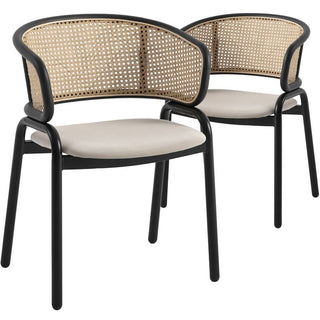LeisureModLeisuremod | Ervilla Modern Dining Chair With Stainless Steel Legs Velvet Seat and Wicker Back | EC20NBU2EC20BG2Aloha Habitat