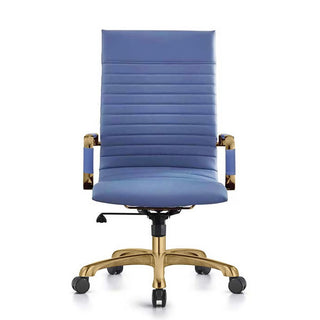 LeisureModLeisureMod | Harris High-Back Leatherette Office Chair With Gold Frame | HOTG19HOTG19BULAloha Habitat