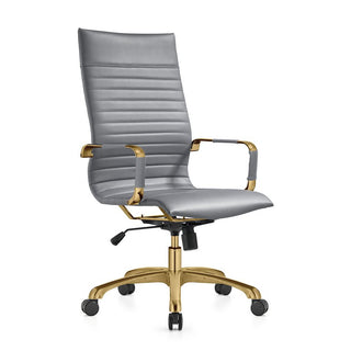 LeisureModLeisureMod | Harris High-Back Leatherette Office Chair With Gold Frame | HOTG19HOTG19GRLAloha Habitat