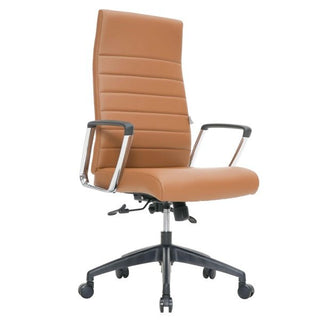 LeisureModLeisureMod | Hilton Modern High-Back Leather Office Chair | HO20BLLHO20LBRLAloha Habitat