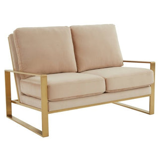 LeisureModLeisuremod | Jefferson Contemporary Modern Velvet Loveseat With Gold Frame | JAG53JAG53BGAloha Habitat