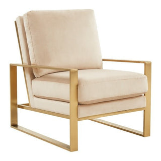 LeisureModLeisureMod | Jefferson Velvet Design Accent Armchair With Gold Brass Finish Frame | JA29JA29BGAloha Habitat