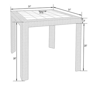 LeisureModLeisureMod | Kent Outdoor Table With 2 Chairs Dining Set | KC19BMT31W2KC19MT31WH2Aloha Habitat