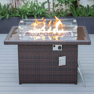 LeisureModLeisureMod | Mace Wicker Patio Modern Propane Fire Pit Table | CFW44CFW44G-DBRAloha Habitat