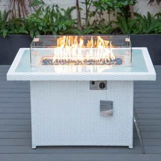 LeisureModLeisureMod | Mace Wicker Patio Modern Propane Fire Pit Table | CFW44CFW44G-WAloha Habitat