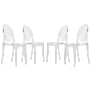 LeisureModLeisureMod | Marion Transparent Acrylic Modern Chair, Set of 4 | GV19CL4GV19CL4Aloha Habitat