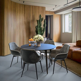 LeisureModLeisureMod | Markley Modern Leather Dining Arm Chair With Metal Legs Set of 4 | EC26GR4EC26BL4Aloha Habitat