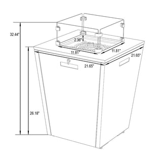 LeisureModLeisureMod | Marlin Modern Aluminum Outdoor Patio Chaise Lounge Chair Set of 2 with Square Fire Pit Side Table Perfect for Patio, Lawn, and Garden | MLBLCF21-77W2MLBLCF21-77BL2Aloha Habitat