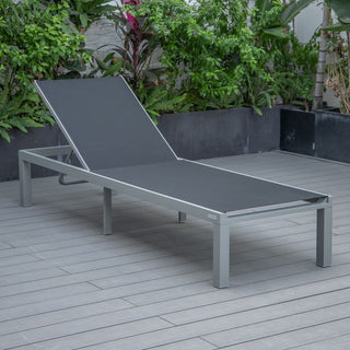 LeisureModLeisureMod | Marlin Modern Aluminum Outdoor Patio Chaise Lounge Chair Set of 2 with Square Fire Pit Side Table Perfect for Patio, Lawn, and Garden | MLGRCF21-77W2MLGRCF21-77BL2Aloha Habitat