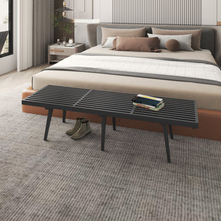 LeisureModLeisureMod | Mid-Century Inwood Platform Bench - 6 Feet | NB72NB72BLAloha Habitat