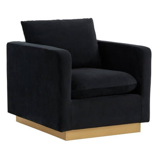 LeisureModLeisureMod | Nervo Velvet Accent Armchair With Gold Frame | NS32NS32BLAloha Habitat