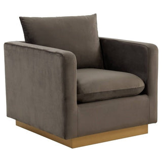LeisureModLeisureMod | Nervo Velvet Accent Armchair With Gold Frame | NS32NS32DGRAloha Habitat