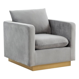 LeisureModLeisureMod | Nervo Velvet Accent Armchair With Gold Frame | NS32NS32LGRAloha Habitat
