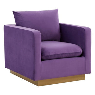 LeisureModLeisureMod | Nervo Velvet Accent Armchair With Gold Frame | NS32NS32PRAloha Habitat