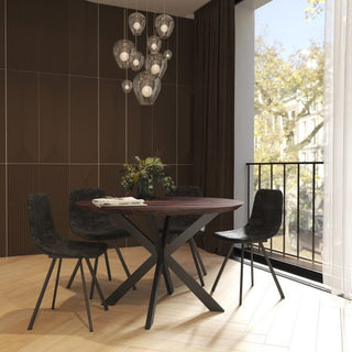 LeisureModLeisureMod | Ravenna 47" Round Wood Dining Table With Modern Metal Base | RTX47RTX47DWAloha Habitat